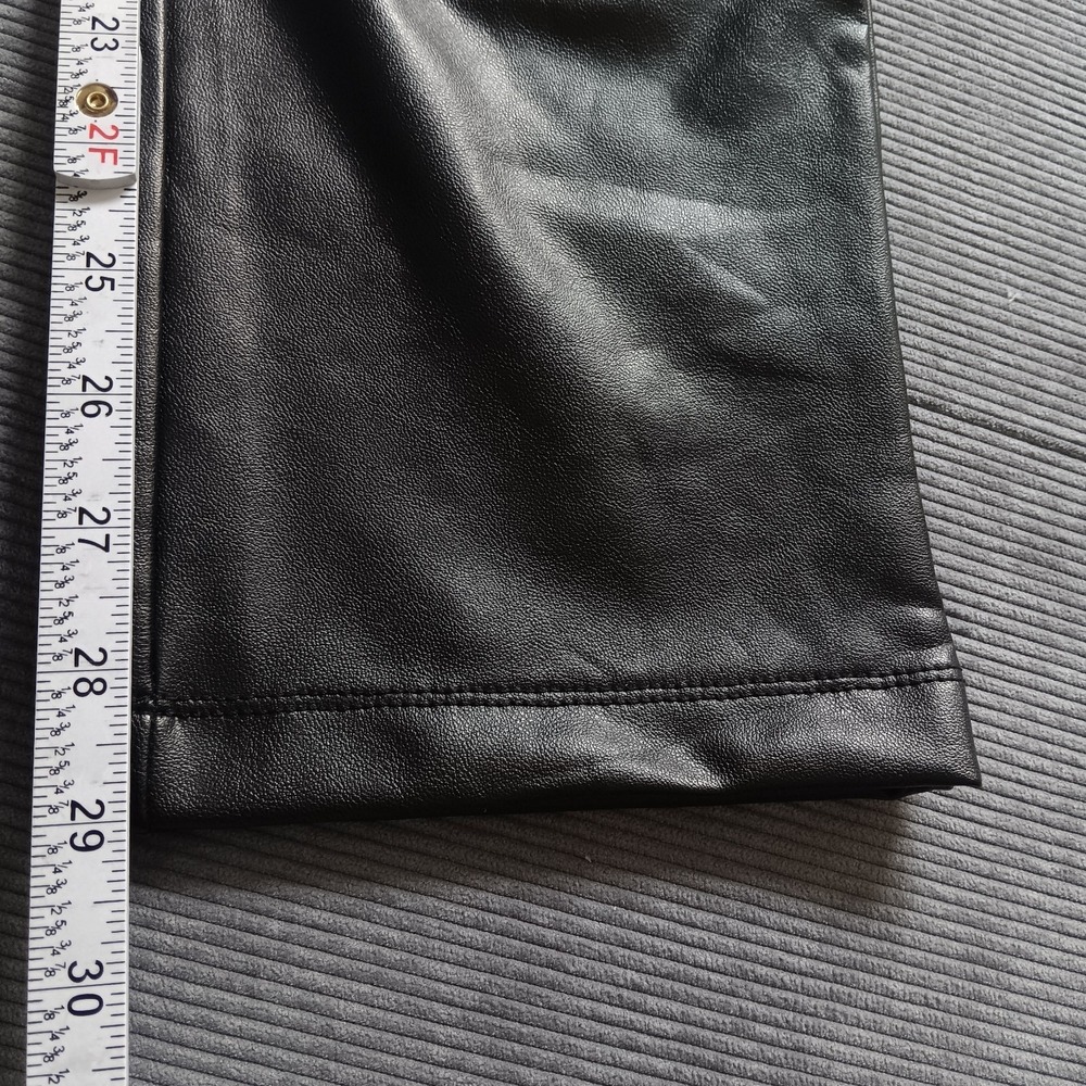 NWT Shinestar Women's Tie Front Black Faux Leather High Waist Pants XL - Picture 10 of 11